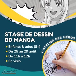 Stage de dessin manga en visio (août) : l’atelier des héros !